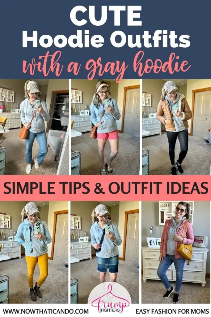 Wondering how to style a gray hoodie to look put together? I'm giving you 8 cute hoodie outfits using clothes you probably already have + showing you where to buy cute hoodie sweatshirts! How to Style a Grey Hoodie for Women- Cute Hoodie Outfits