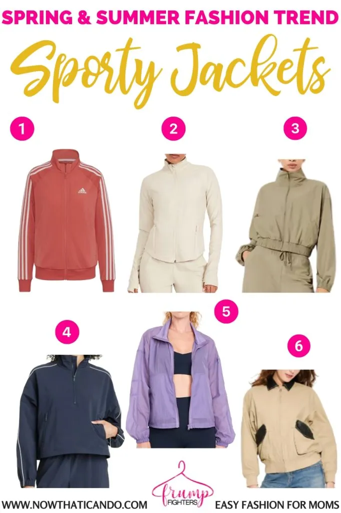 example of sporty jacket trend - where to buy - 2025 spring summer fashion trends forecast for women moms pinterest - casual - what's in style this year for warm weather