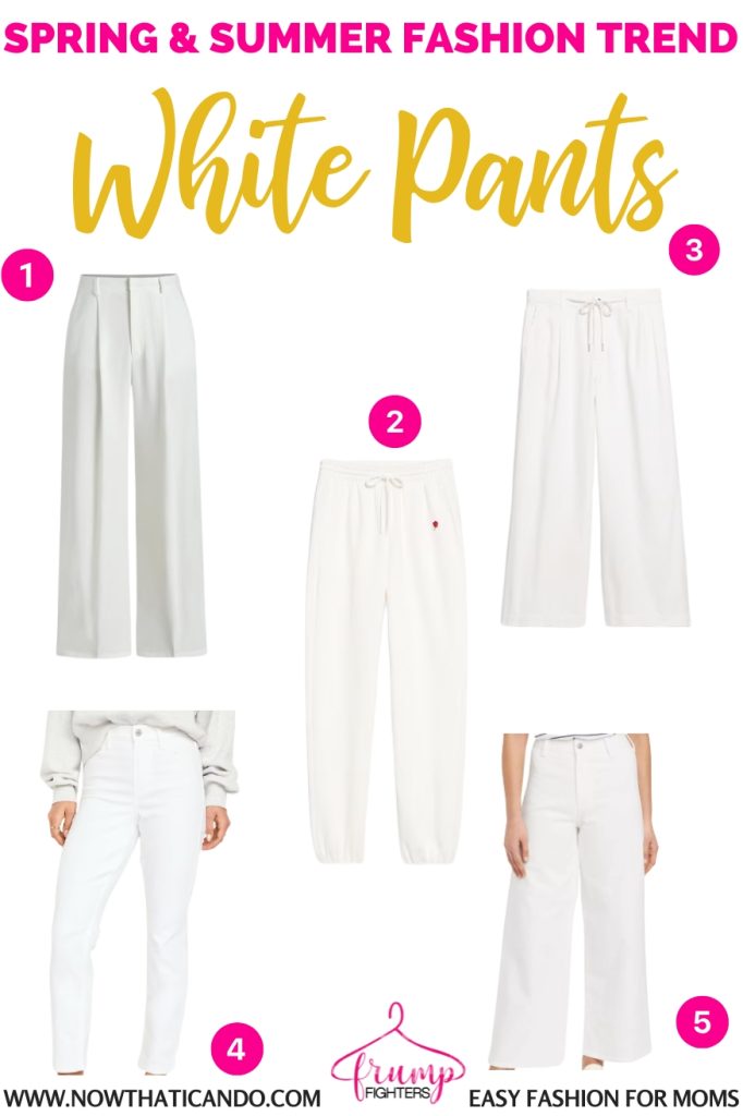 examples of white pants trend - - where to buy - 2025 spring summer fashion trends forecast for women moms pinterest - casual - what's in style this year for warm weather