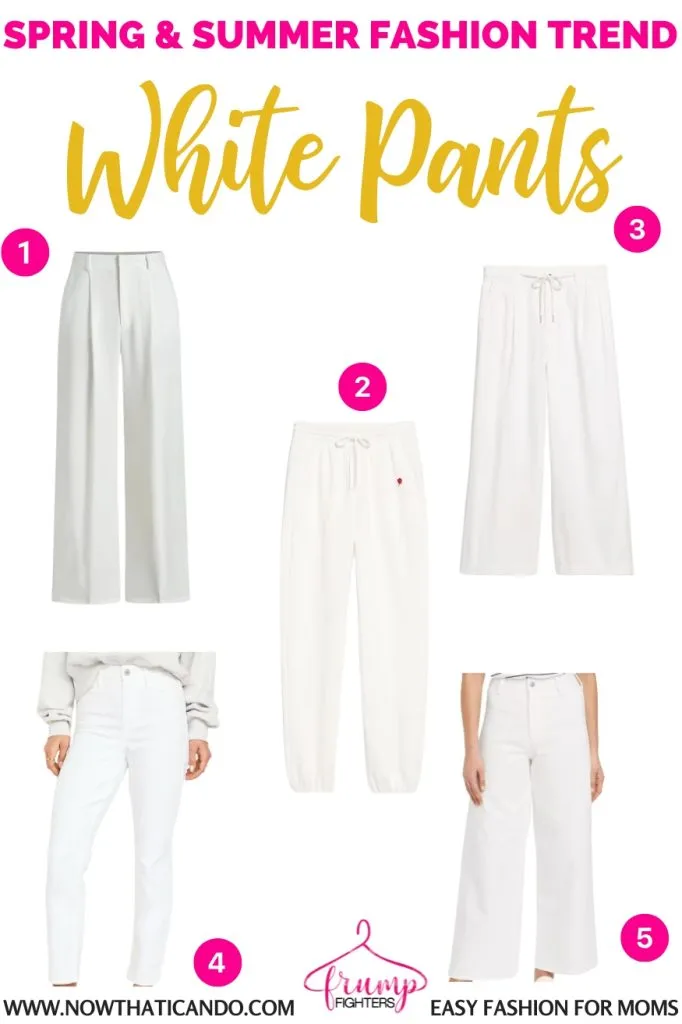 examples of white pants trend - - where to buy - 2025 spring summer fashion trends forecast for women moms pinterest - casual - what's in style this year for warm weather