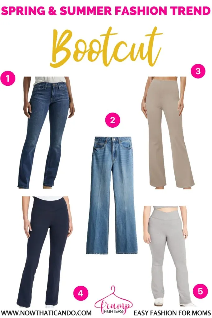 examples of bootcut pants trend - where to buy - 2025 spring summer fashion trends forecast for women moms pinterest - casual - what's in style this year for warm weather