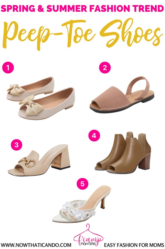 example of peep-toe shoes trend - where to buy - 2025 spring summer fashion trends forecast for women moms pinterest - casual - what's in style this year for warm weather