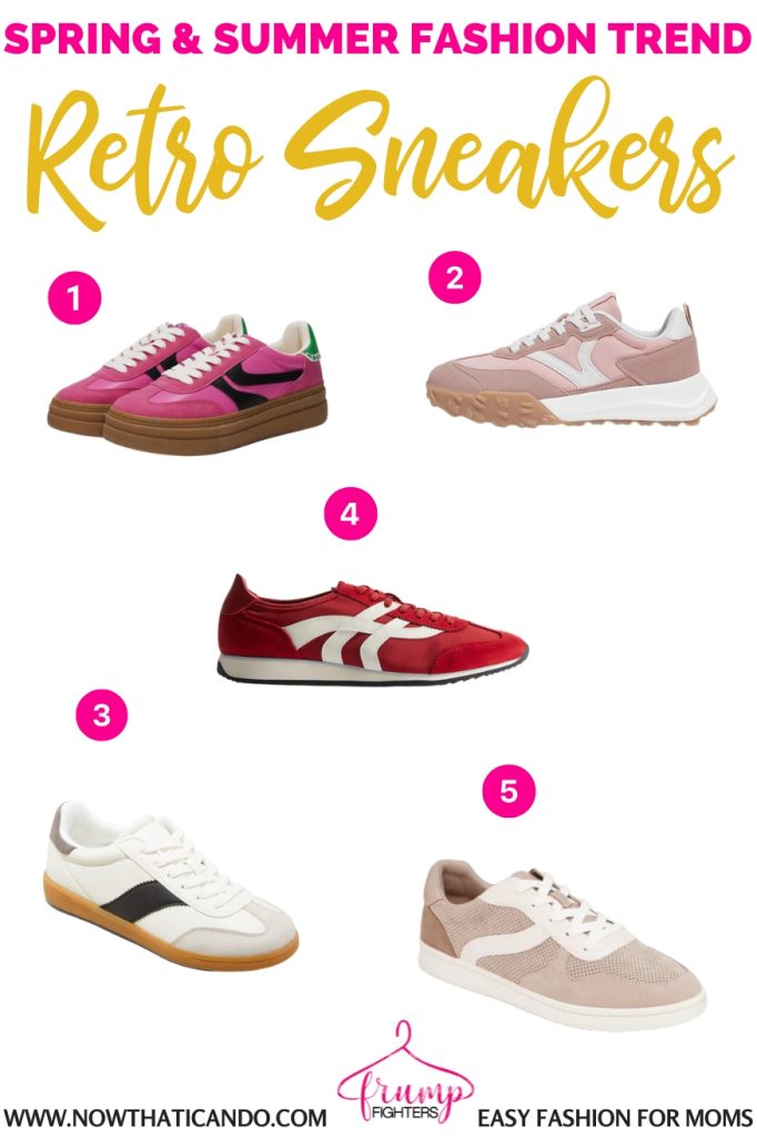 example of retro sneakers trend - where to buy - 2025 spring summer fashion trends forecast for women moms pinterest - casual - what's in style this year for warm weather