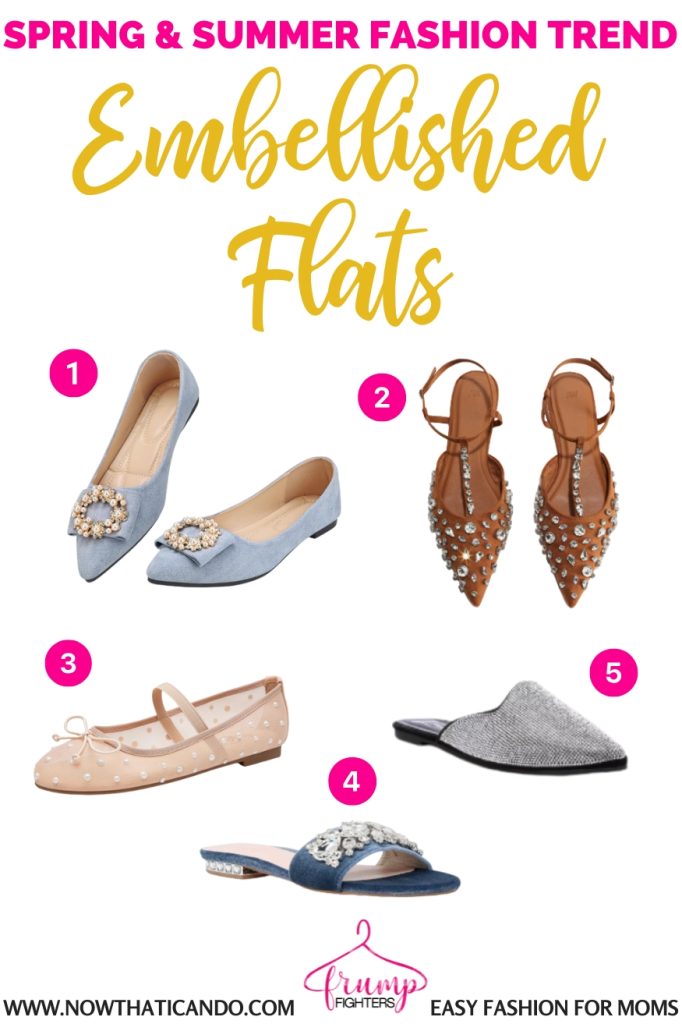 examples of embellished flats trend - 2025 spring summer fashion trends forecast for women moms pinterest - casual - what's in style this year for warm weather