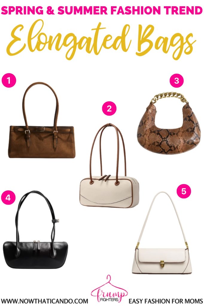 examples of elongated bags trend - 2025 spring summer fashion trends forecast for women moms pinterest - casual - what's in style this year for warm weather