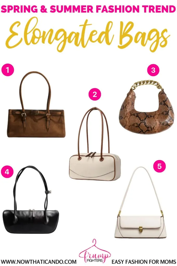 examples of elongated bags trend - 2025 spring summer fashion trends forecast for women moms pinterest - casual - what's in style this year for warm weather