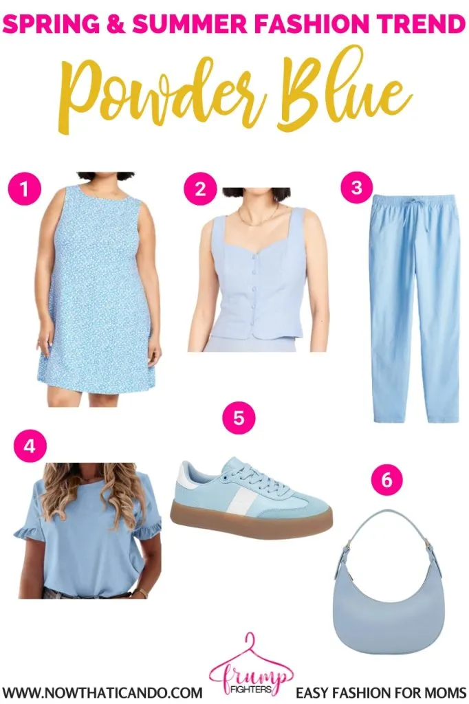 color trend powder blue baby blue - where to buy - 2025 spring summer fashion trends forecast for women moms pinterest - casual - what's in style this year for warm weather