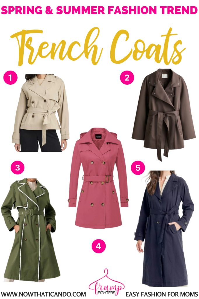 example of trench coats trend - where to buy - 2025 spring summer fashion trends forecast for women moms pinterest - casual - what's in style this year for warm weather