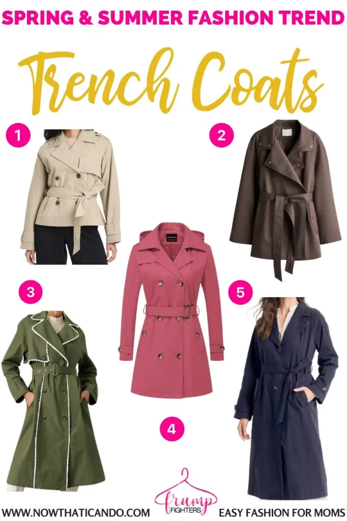 example of trench coats trend - where to buy - 2025 spring summer fashion trends forecast for women moms pinterest - casual - what's in style this year for warm weather