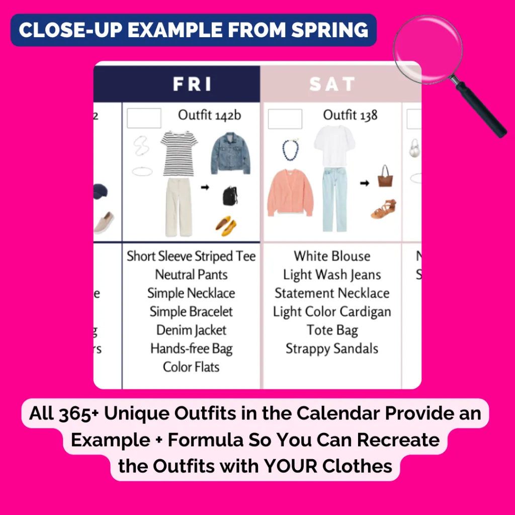 example of what to wear from the frump fighters what-to-wear outfit calendar