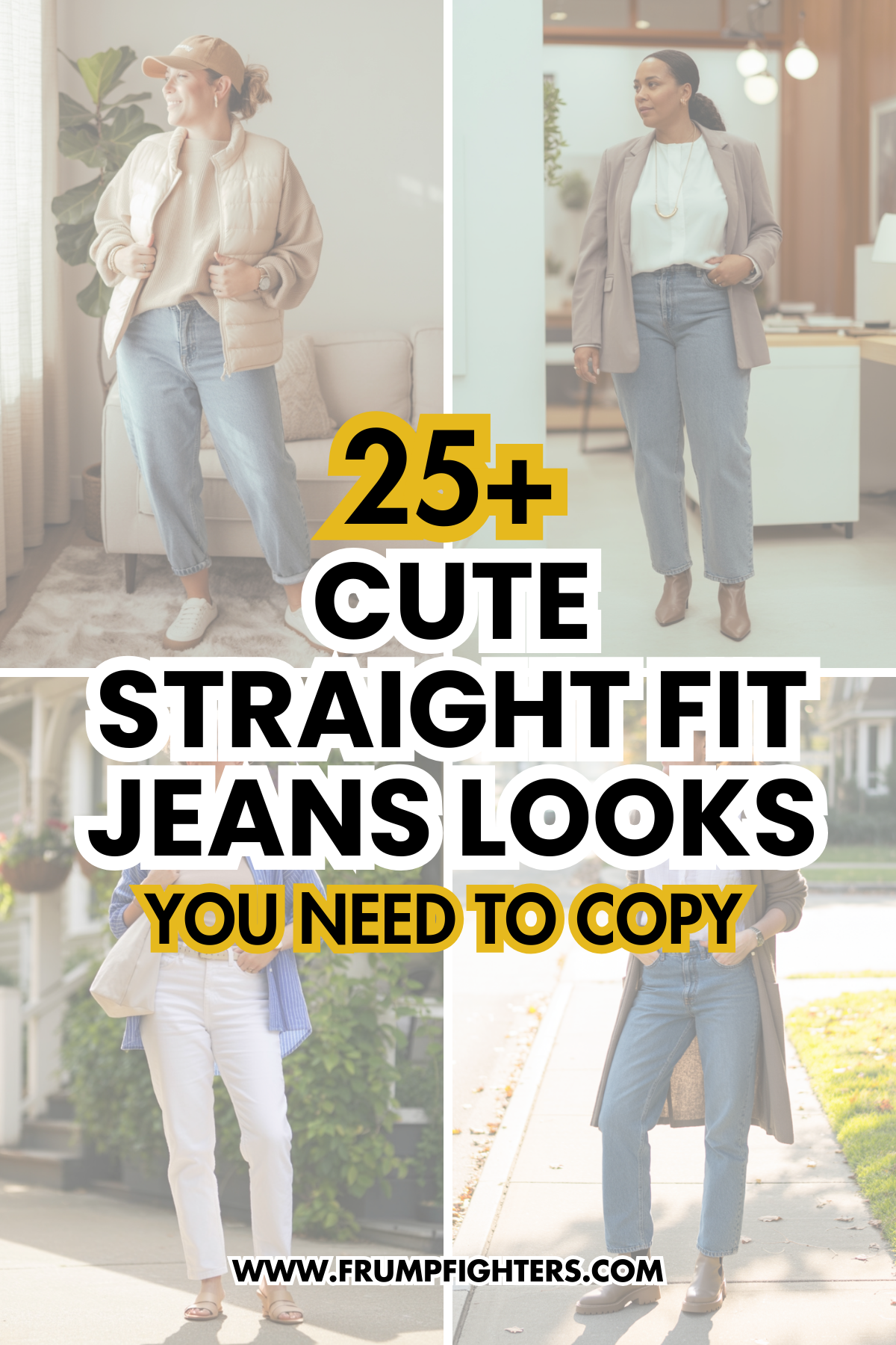 25+ Straight Leg Jeans Outfits for Moms (+ Best Shoes)